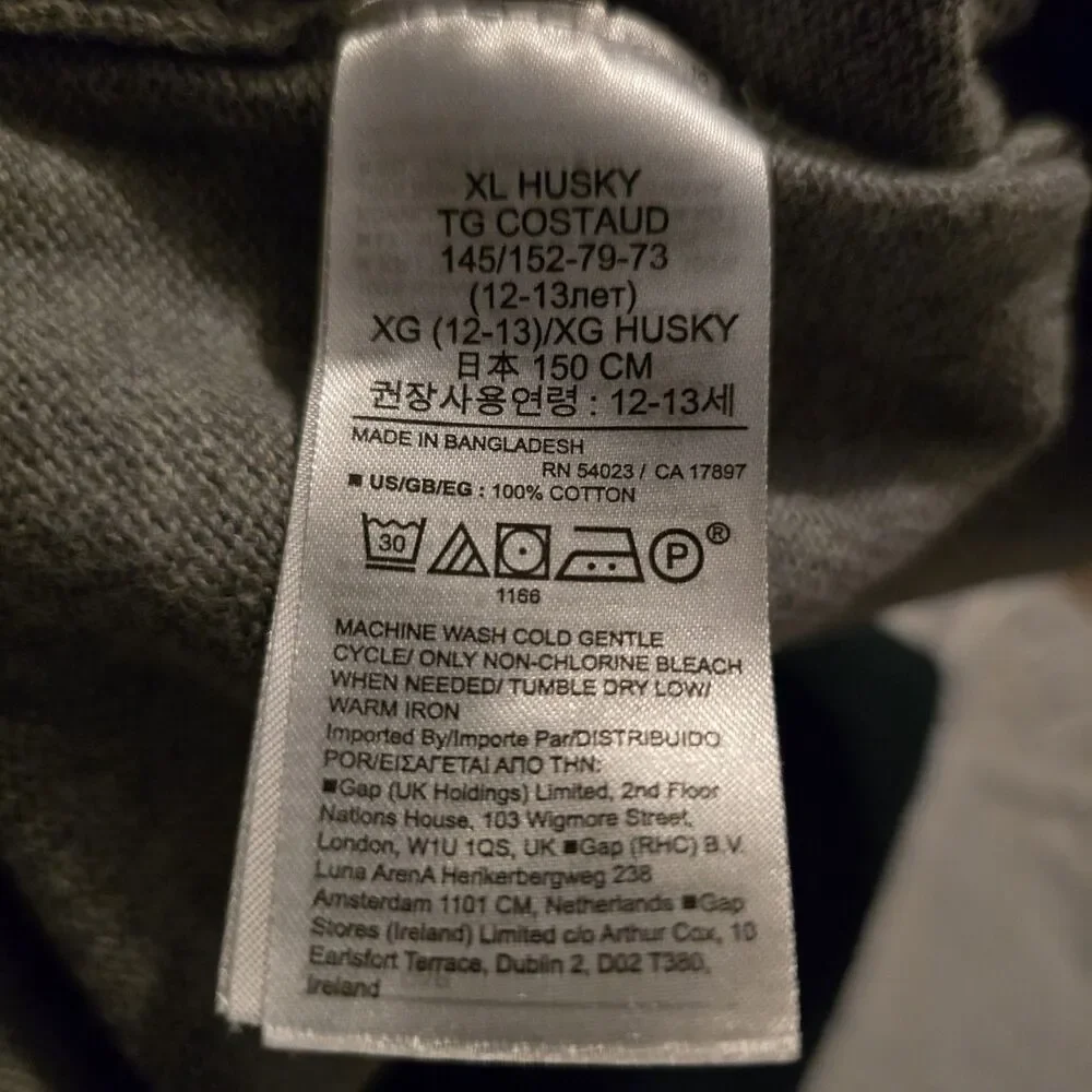 Gap Kids Boys School Uniform V-Neck Sweater Bundle Gray And Green Sz 12 XL Husky